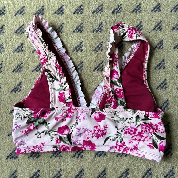 Floral Pink Bikini Top - Picture 2 of 3